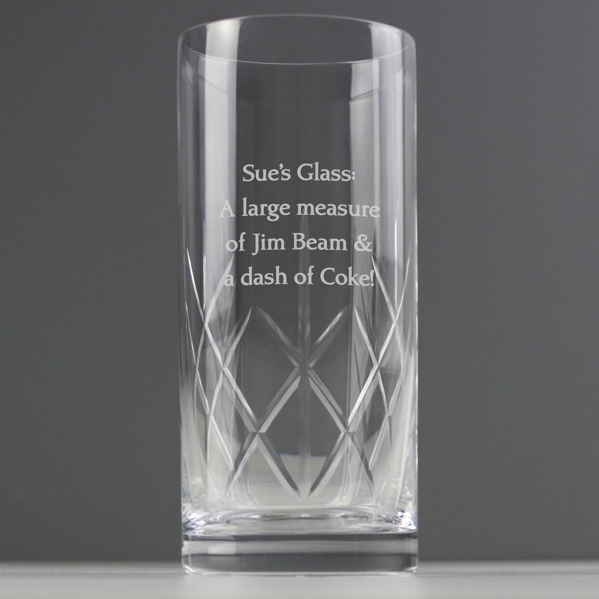 Personalised Cut Crystal Hi Ball Glass - MK&JD Gifts