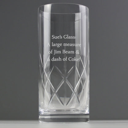 Personalised Cut Crystal Hi Ball Glass - MK&JD Gifts