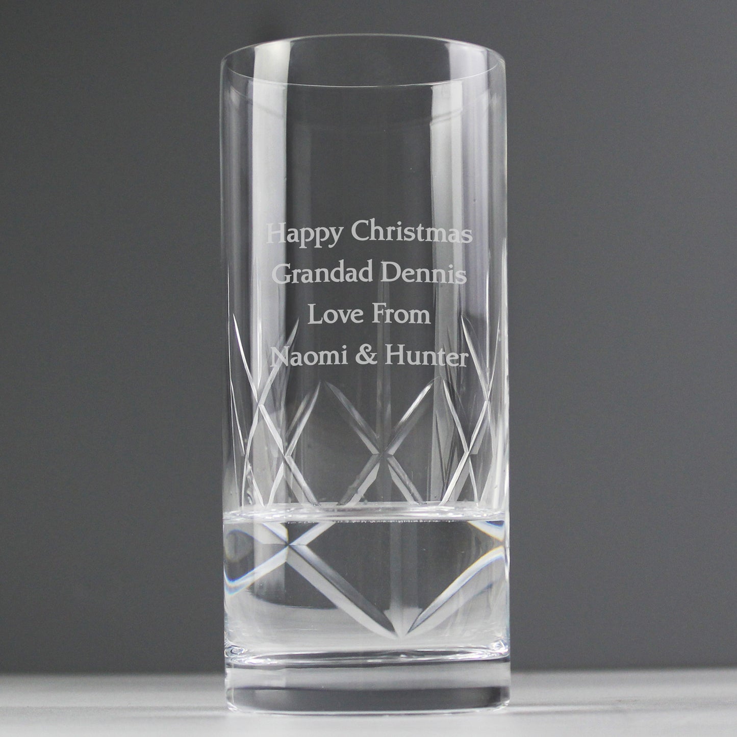Personalised Cut Crystal Hi Ball Glass - MK&JD Gifts