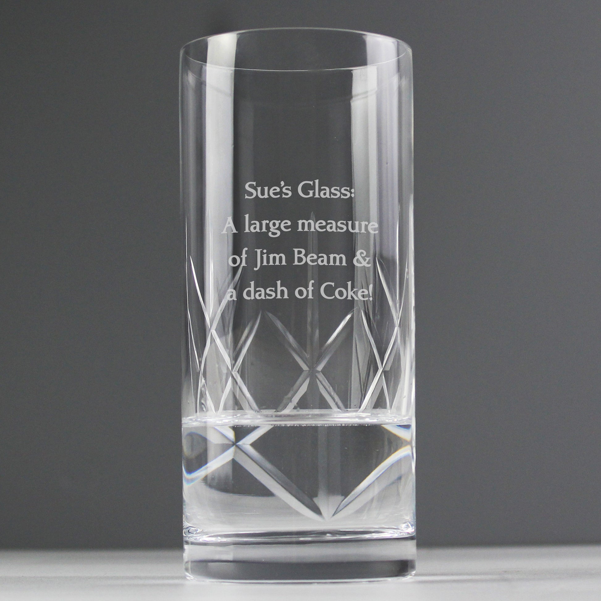 Personalised Cut Crystal Hi Ball Glass - MK&JD Gifts