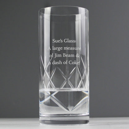 Personalised Cut Crystal Hi Ball Glass - MK&JD Gifts
