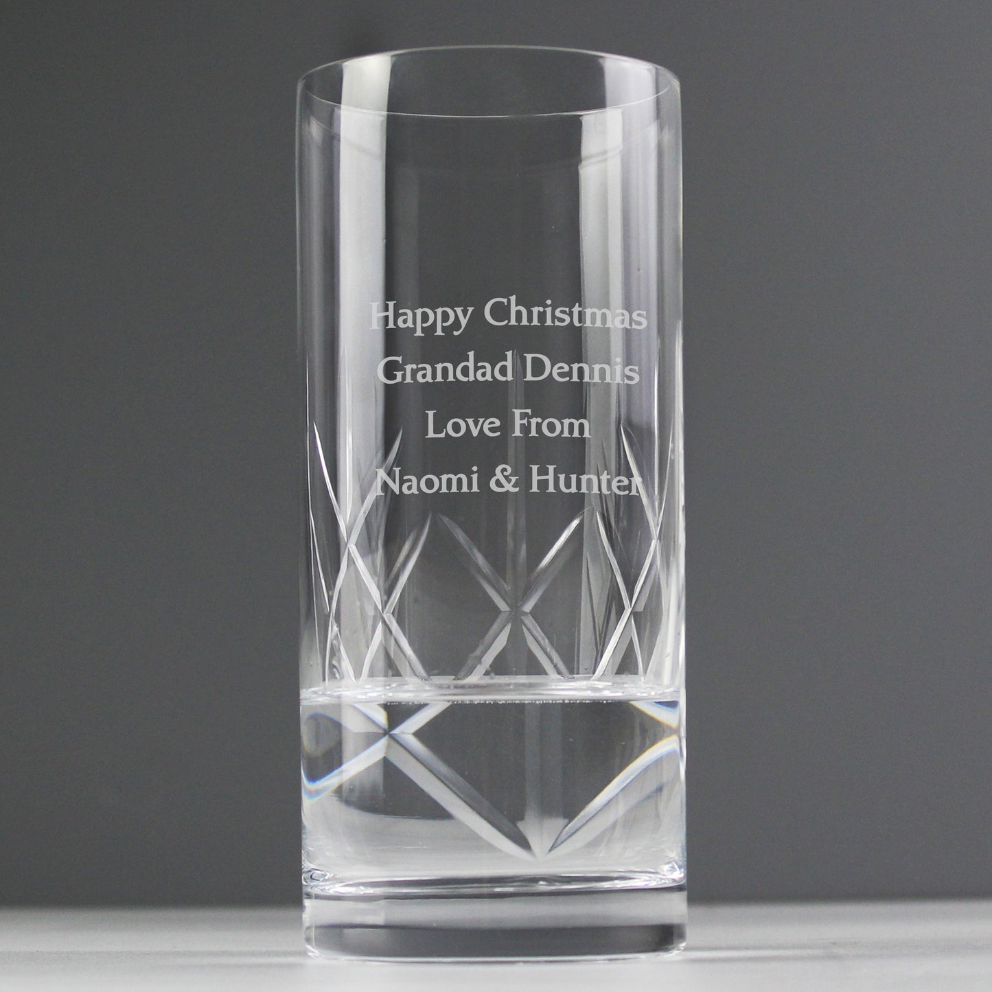 Personalised Cut Crystal Hi Ball Glass - MK&JD Gifts