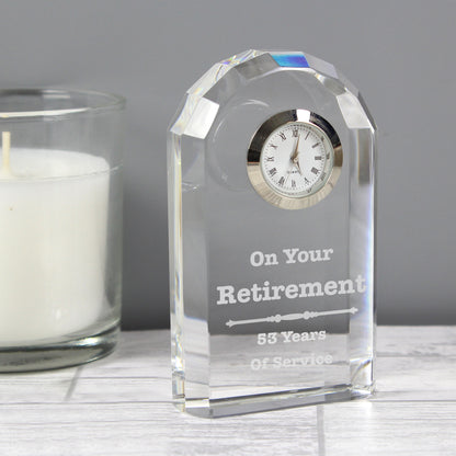 Personalised Scroll Design Crystal Clock - MK&JD Gifts