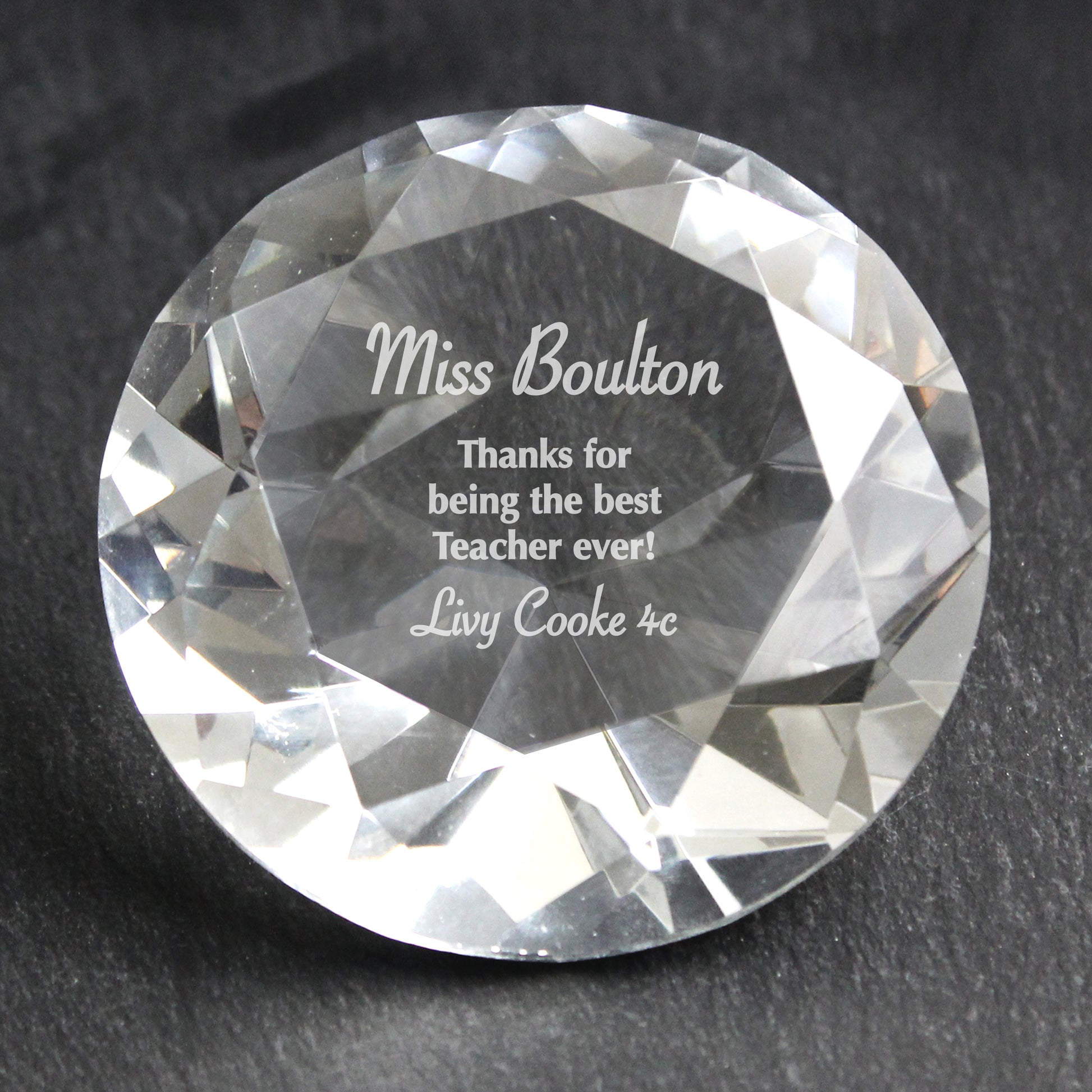 Personalised Occasion Diamond Paperweight - MK&JD Gifts