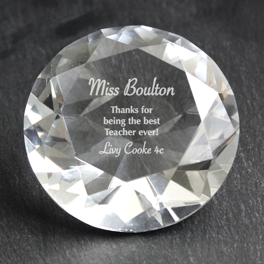 Personalised Occasion Diamond Paperweight - MK&JD Gifts
