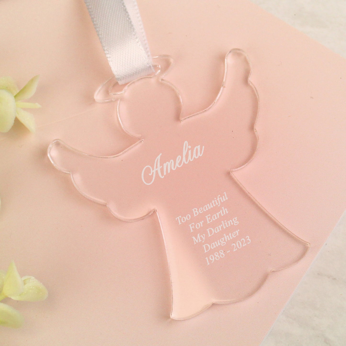 Personalised Acrylic Angel Decoration - MK&JD Gifts