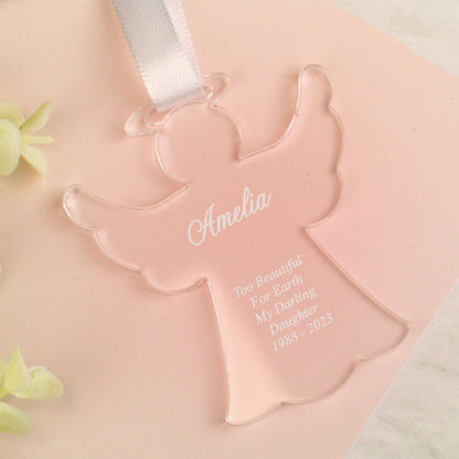 Personalised Acrylic Angel Decoration - MK&JD Gifts