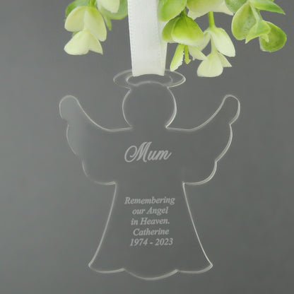 Personalised Acrylic Angel Decoration - MK&JD Gifts