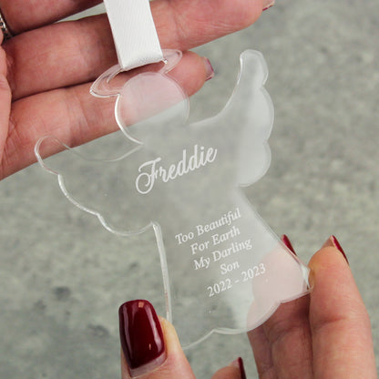 Personalised Acrylic Angel Decoration - MK&JD Gifts