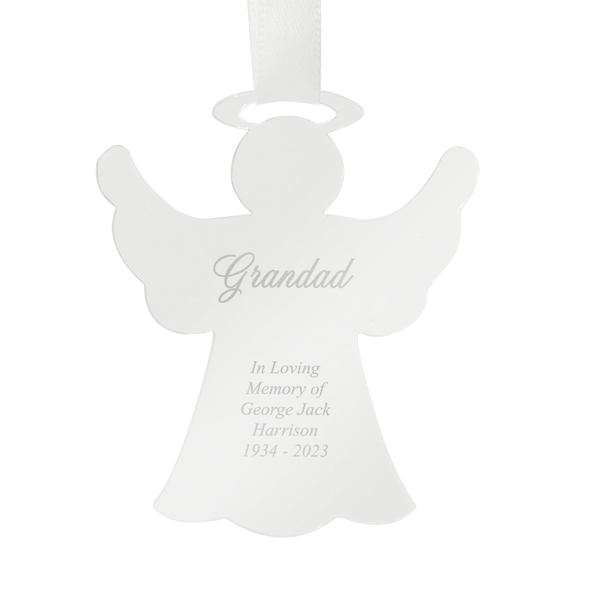 Personalised Acrylic Angel Decoration - MK&JD Gifts