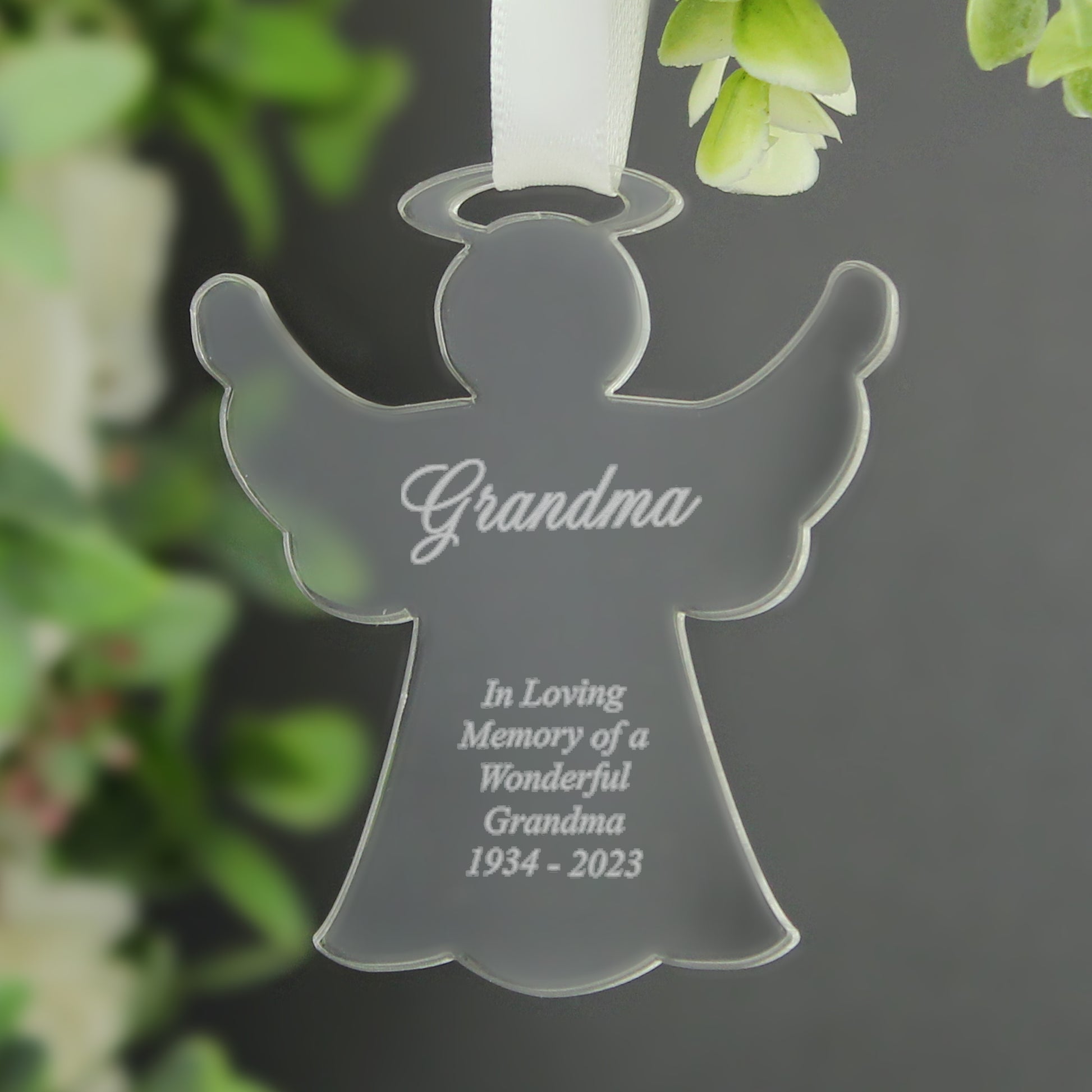 Personalised Acrylic Angel Decoration - MK&JD Gifts