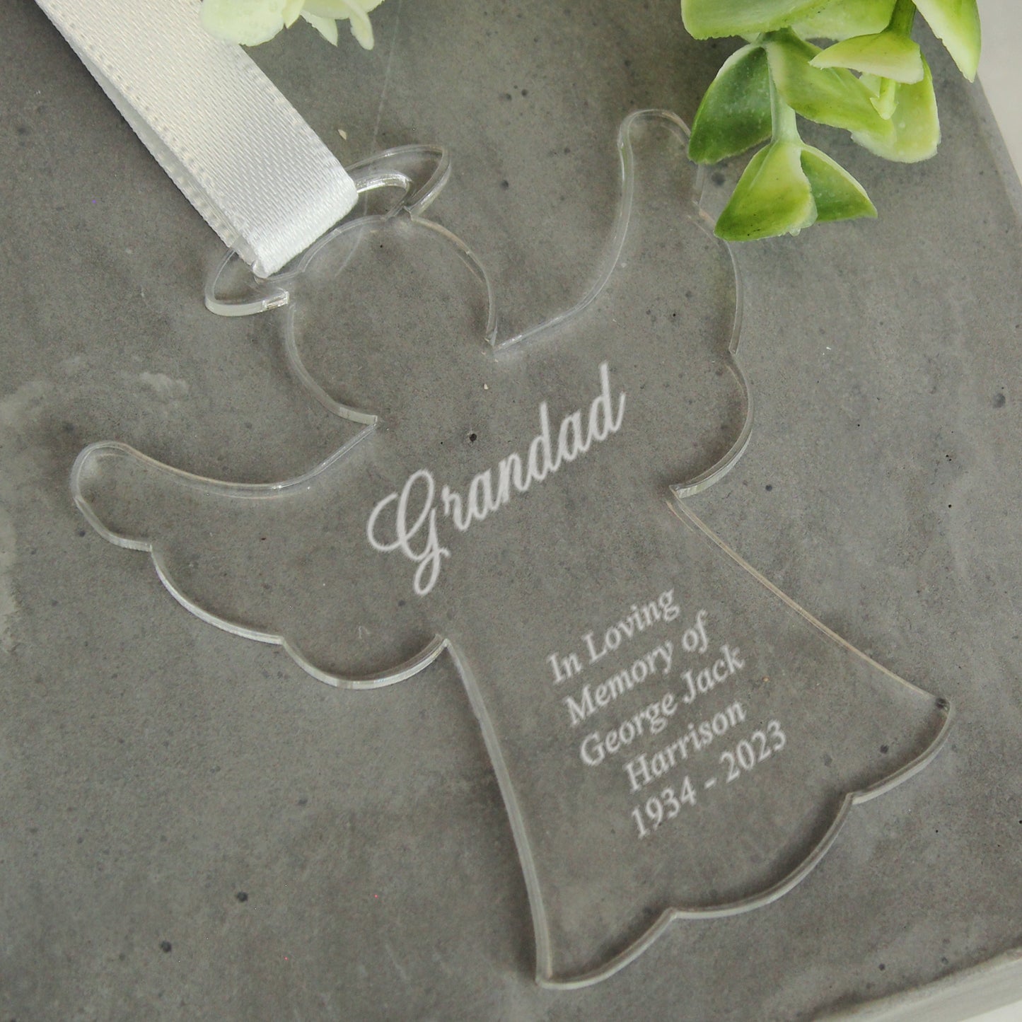 Personalised Acrylic Angel Decoration - MK&JD Gifts