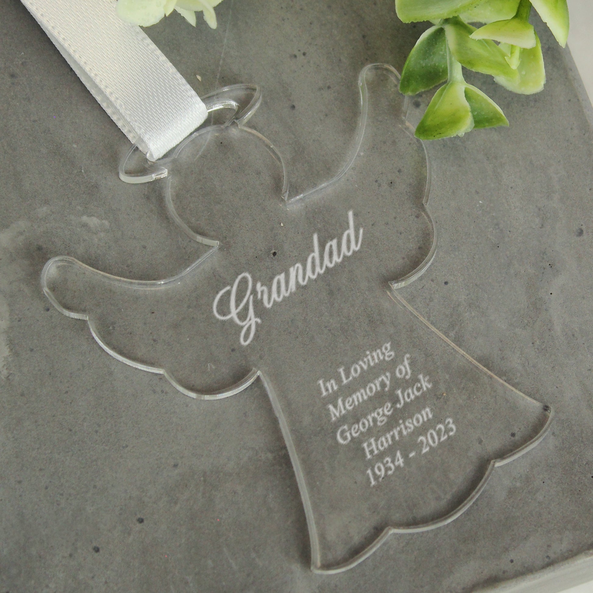Personalised Acrylic Angel Decoration - MK&JD Gifts
