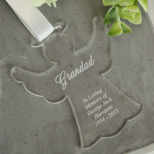 Personalised Acrylic Angel Decoration - MK&JD Gifts