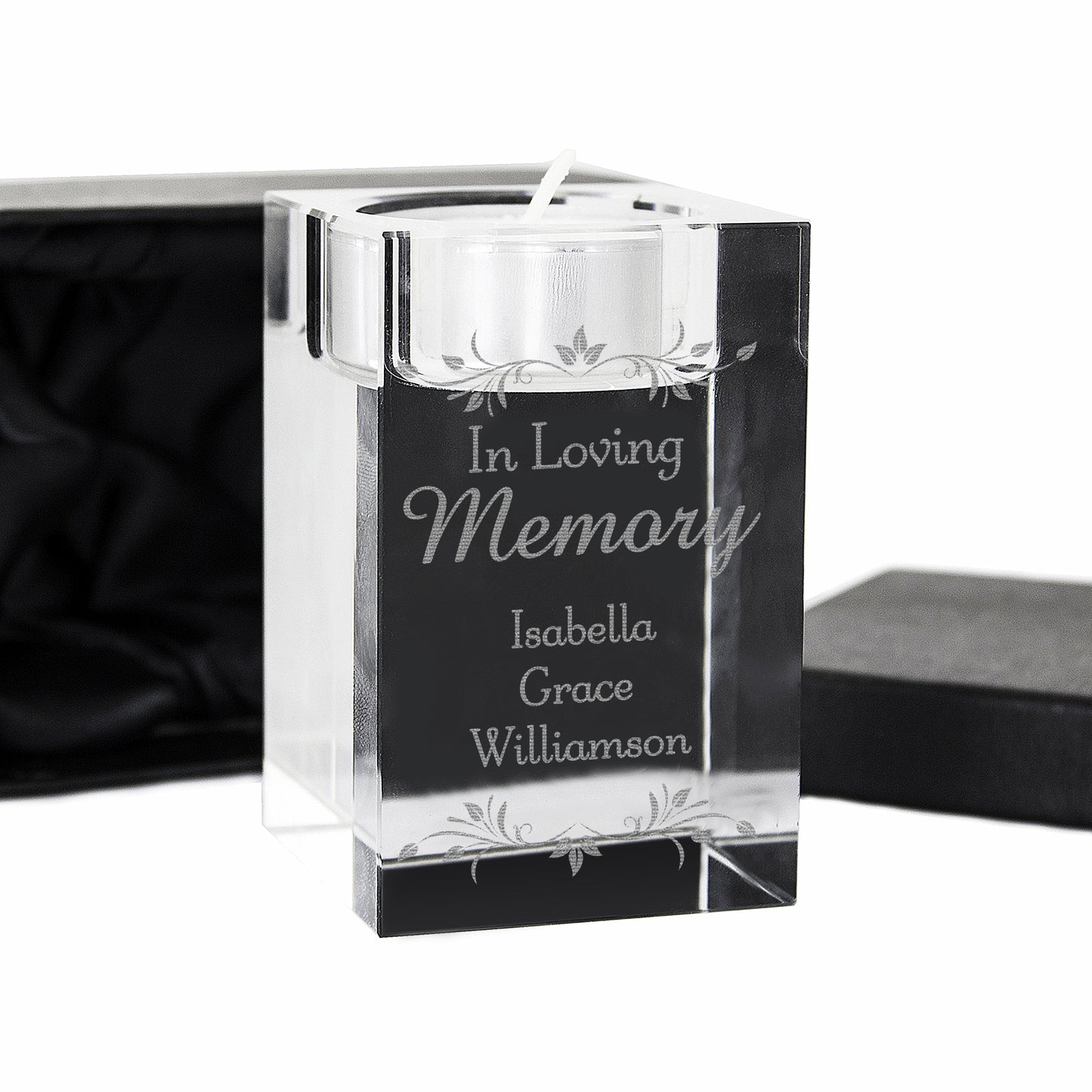 Personalised Sentiments Glass Tea Light Holder - MK&JD Gifts