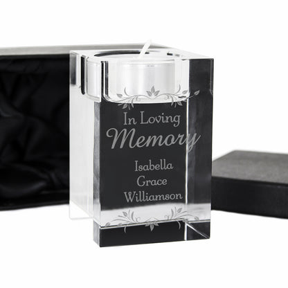 Personalised Sentiments Glass Tea Light Holder - MK&JD Gifts
