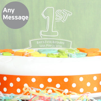 Personalised Acrylic '1st' Celebration Cake Topper - MK&JD Gifts