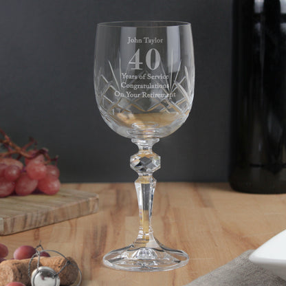 Personalised Big Age Cut Crystal Wine Glass - MK&JD Gifts