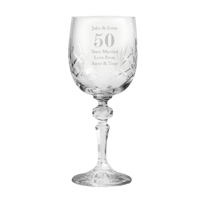 Personalised Big Age Cut Crystal Wine Glass - MK&JD Gifts