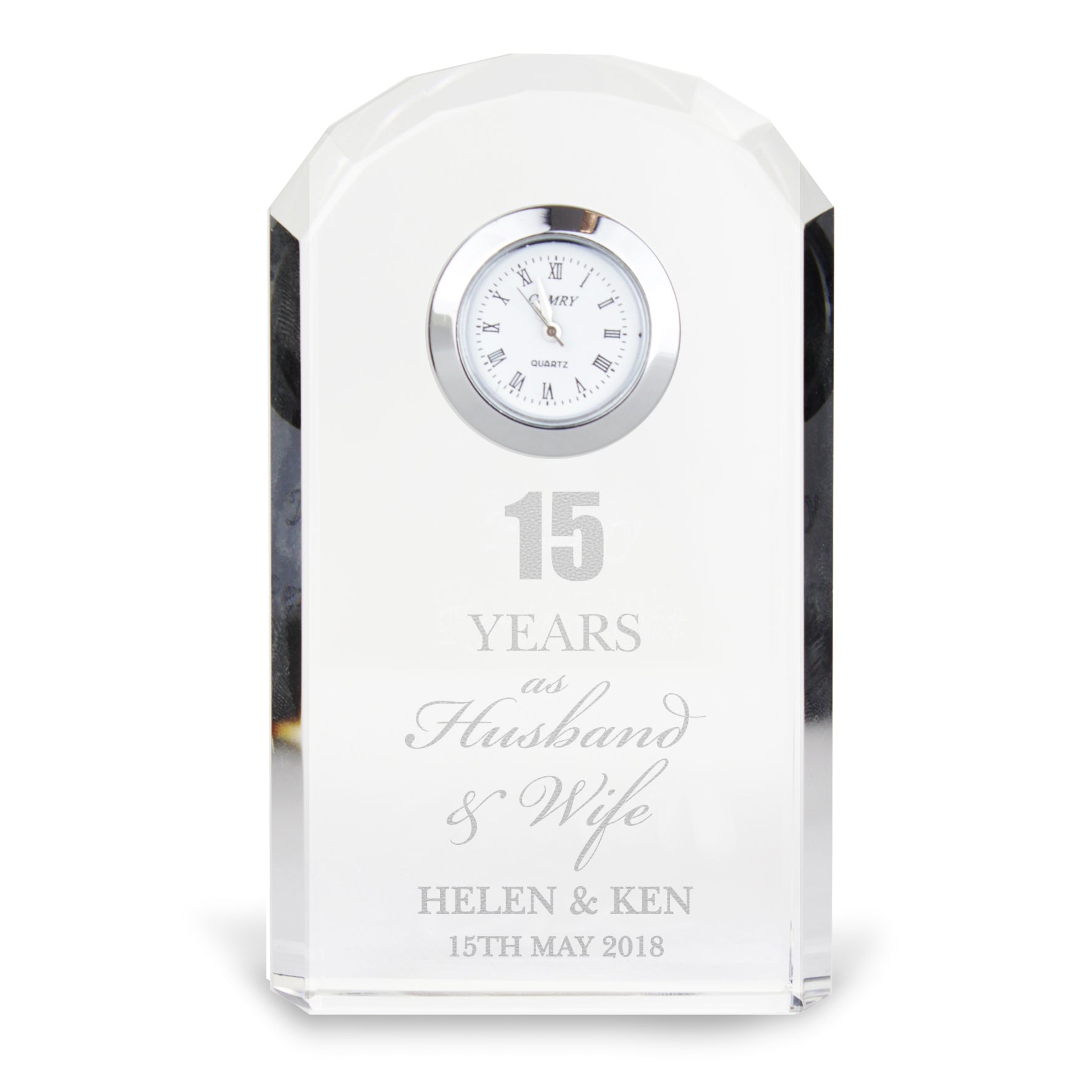 Personalised Anniversary Crystal Clock - MK&JD Gifts