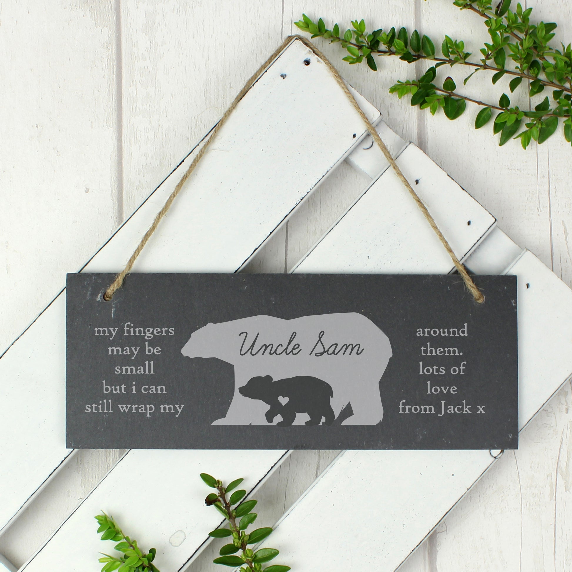 Personalised Bear Slate Door Plaque - MK&JD Gifts