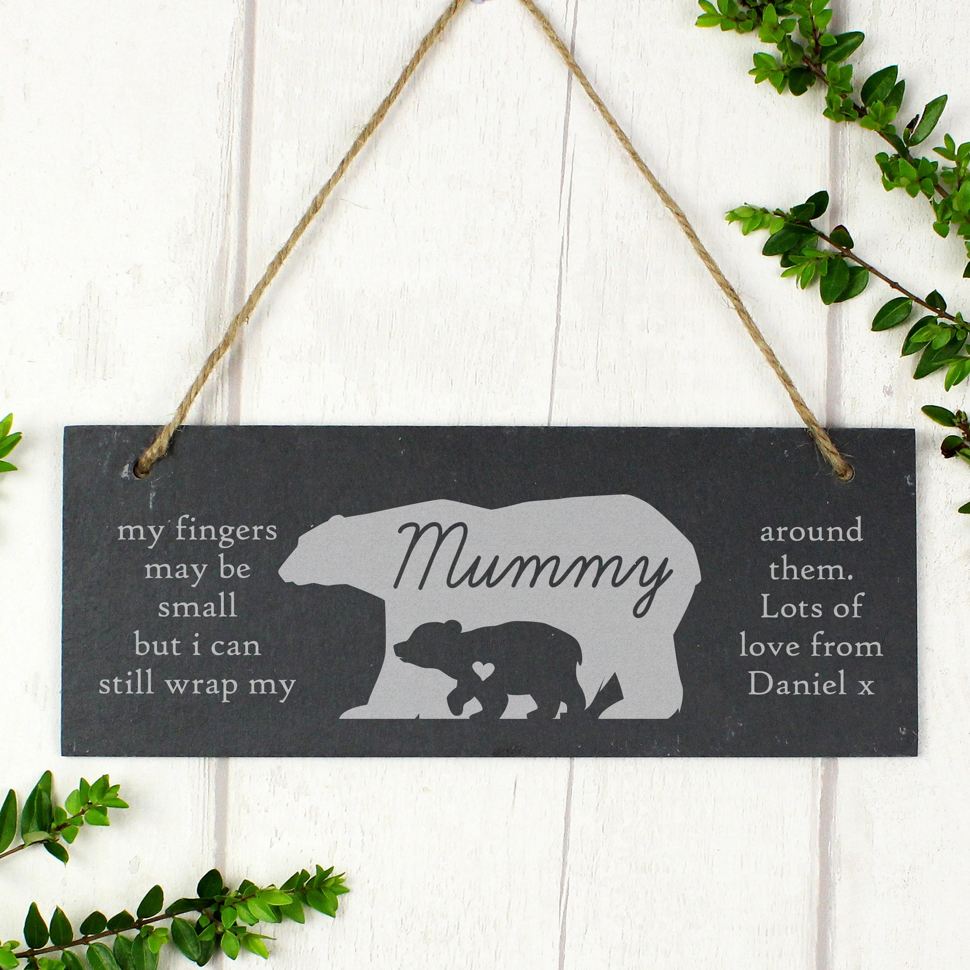 Personalised Bear Slate Door Plaque - MK&JD Gifts