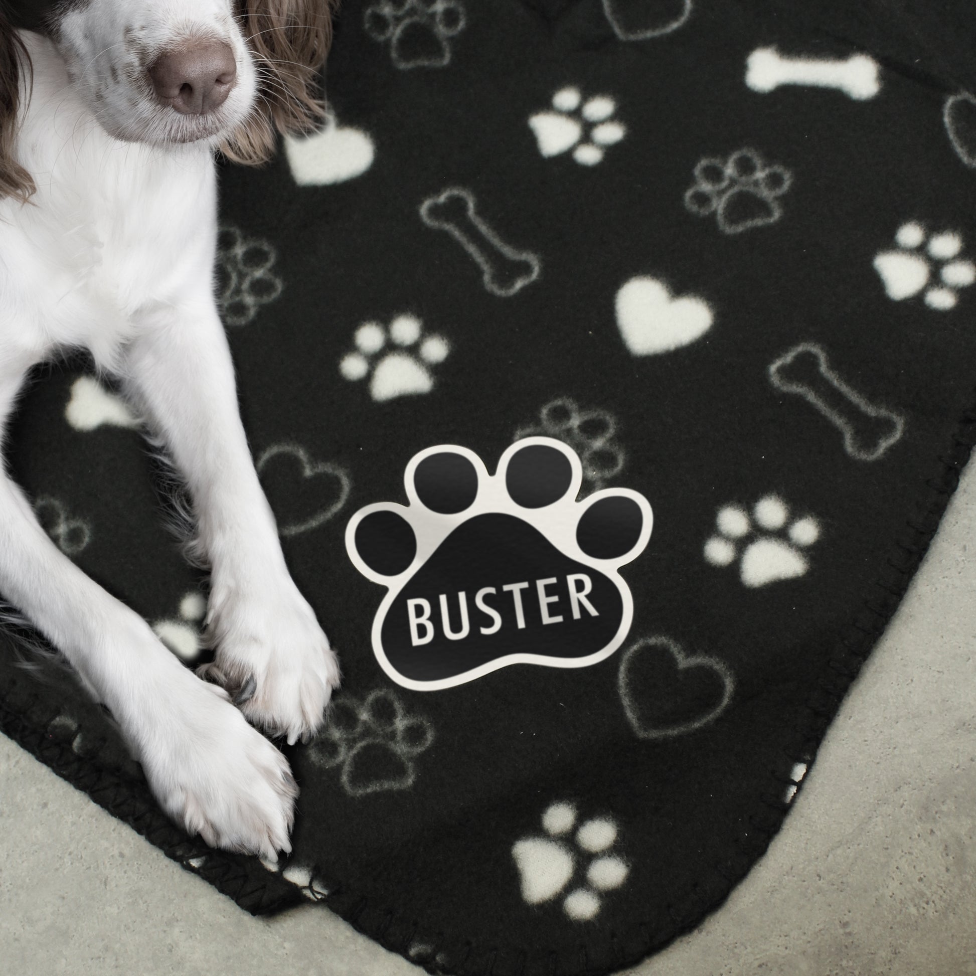 Personalised Dog Paw Print Fleece Blanket - MK&JD Gifts