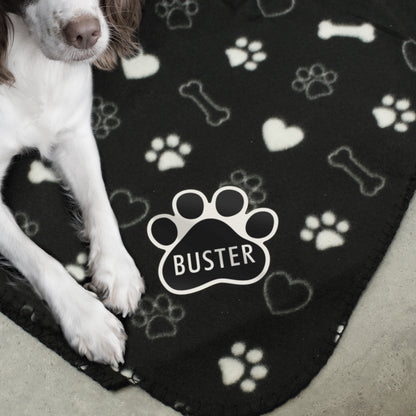 Personalised Dog Paw Print Fleece Blanket - MK&JD Gifts