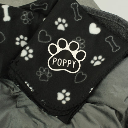 Personalised Dog Paw Print Fleece Blanket - MK&JD Gifts
