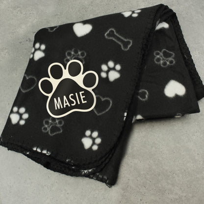 Personalised Dog Paw Print Fleece Blanket - MK&JD Gifts