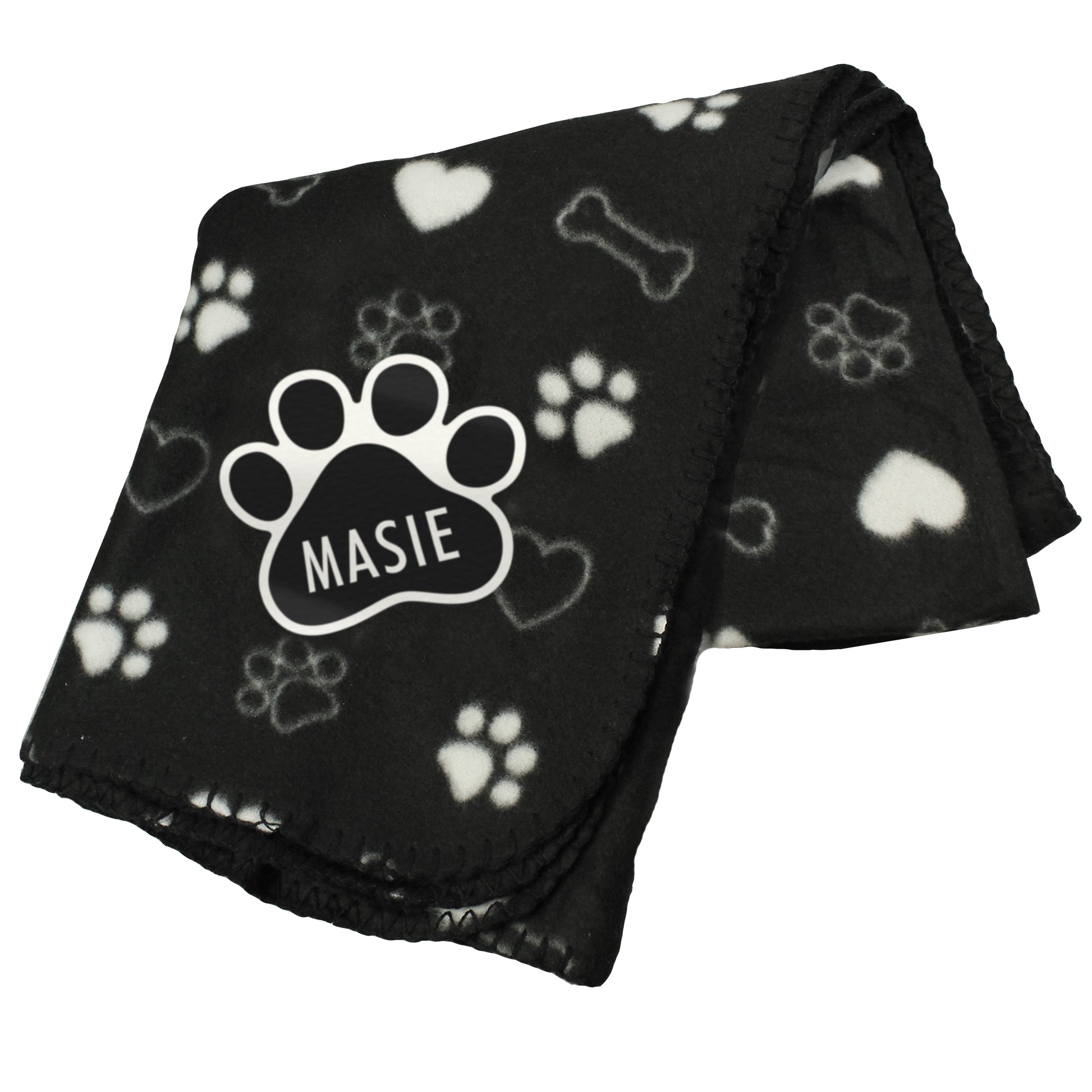 Personalised Dog Paw Print Fleece Blanket - MK&JD Gifts