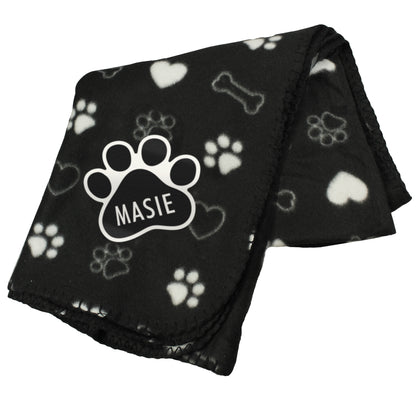 Personalised Dog Paw Print Fleece Blanket - MK&JD Gifts
