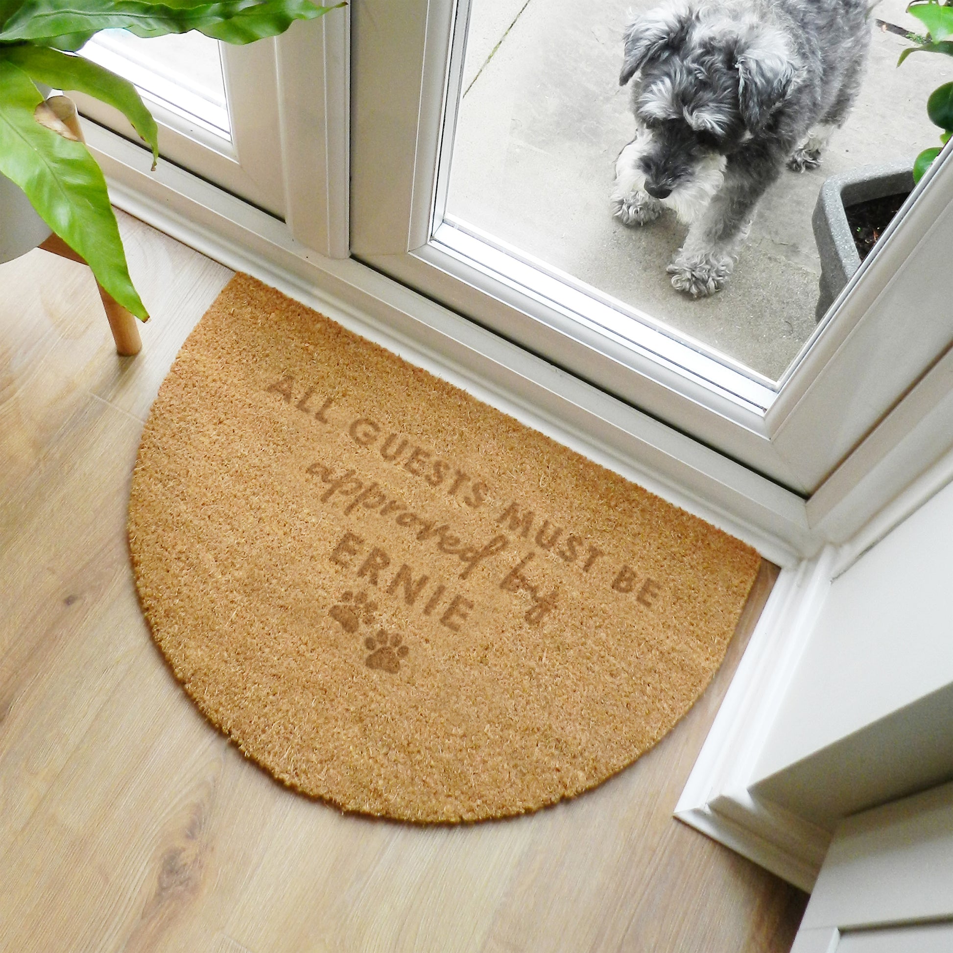 Personalised Approved By The Pet Half Moon Indoor Doormat - MK&JD Gifts