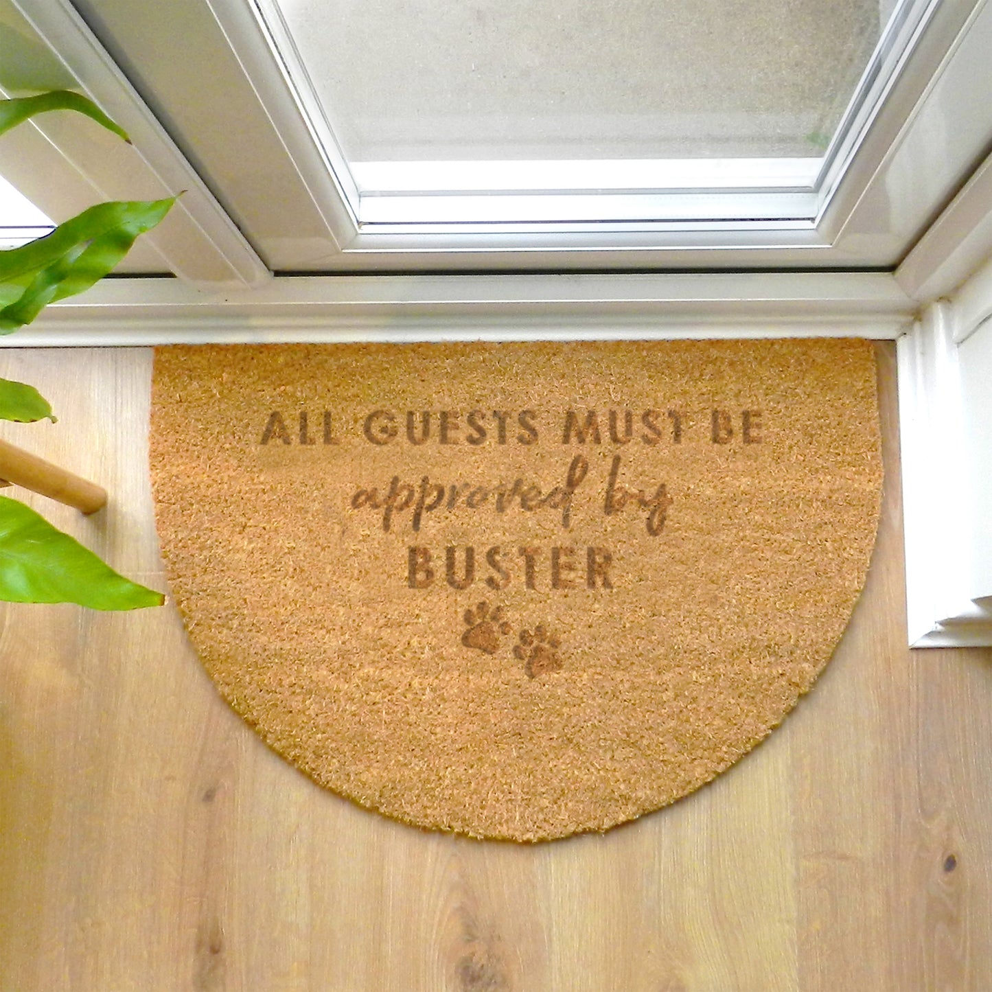 Personalised Approved By The Pet Half Moon Indoor Doormat - MK&JD Gifts
