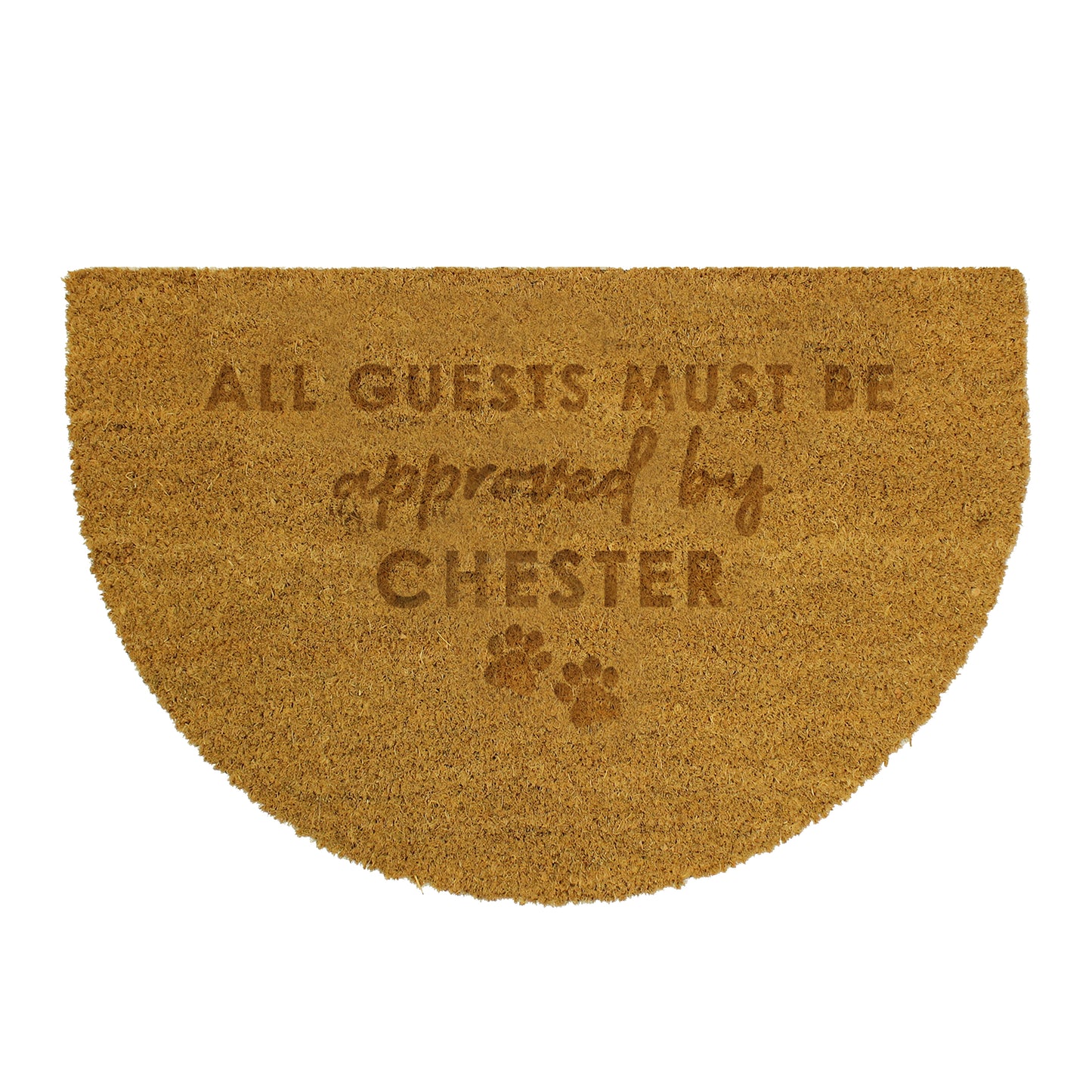 Personalised Approved By The Pet Half Moon Indoor Doormat - MK&JD Gifts