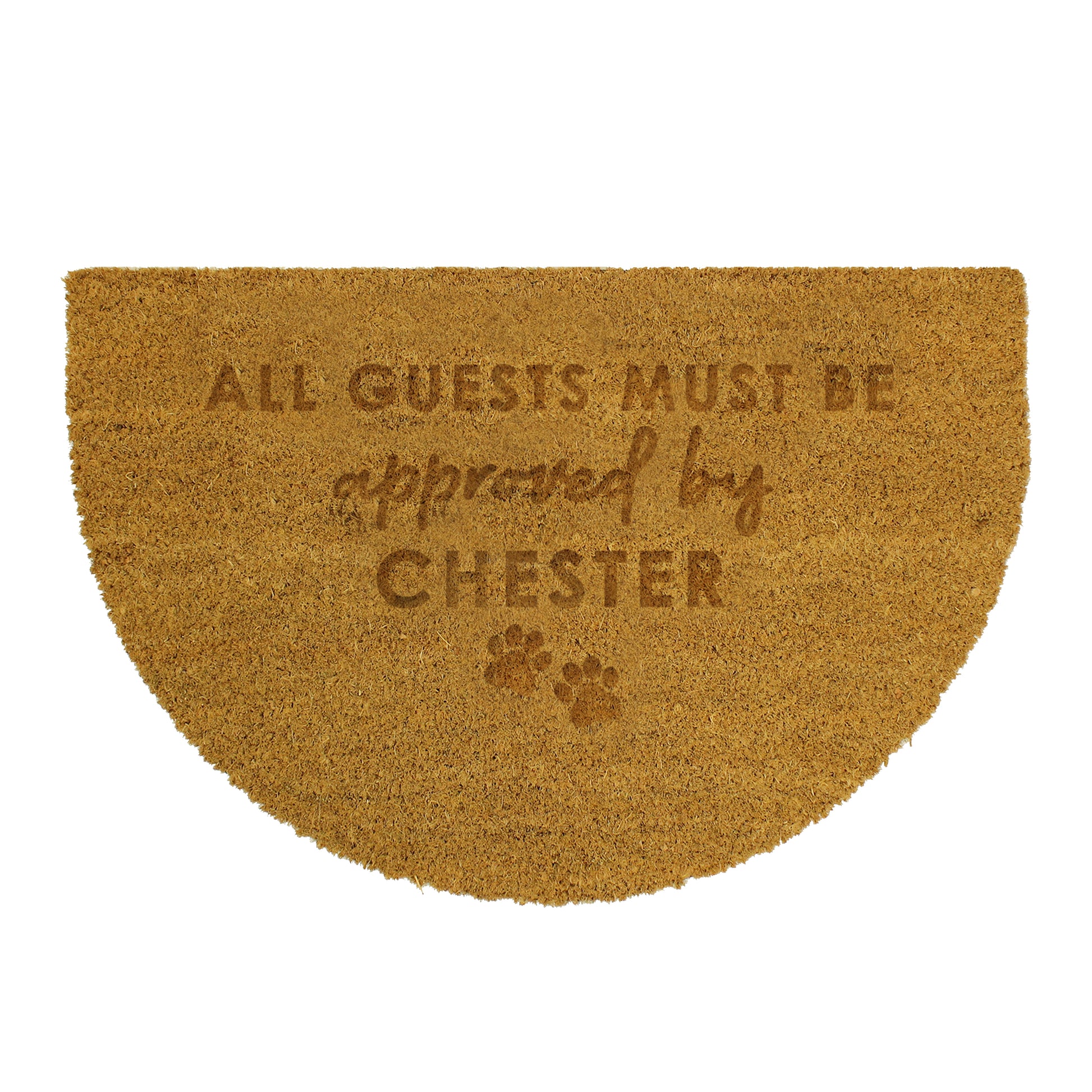 Personalised Approved By The Pet Half Moon Indoor Doormat - MK&JD Gifts