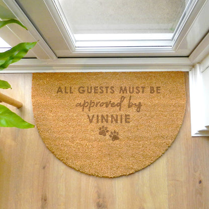 Personalised Approved By The Pet Half Moon Indoor Doormat - MK&JD Gifts