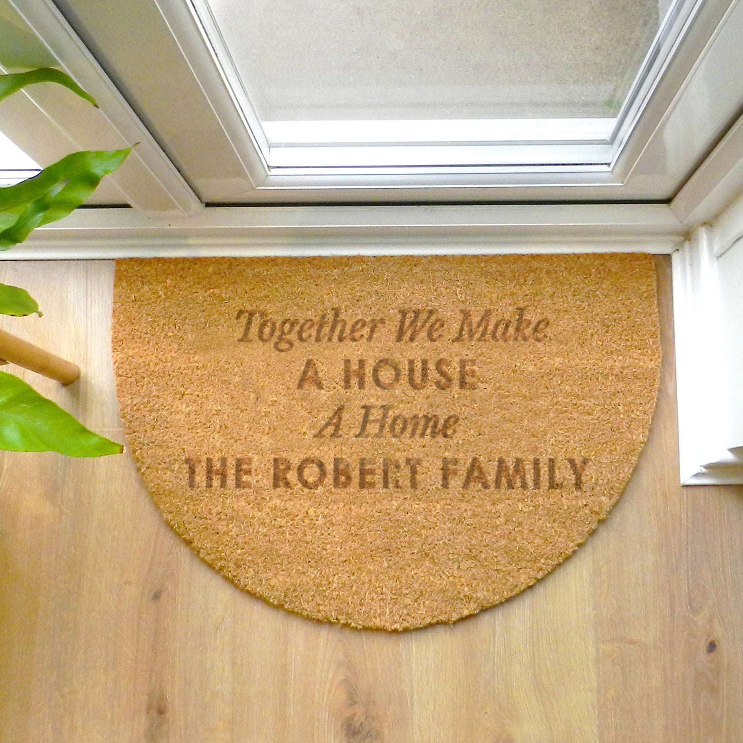 Personalised Free Text Half Moon Indoor Doormat - MK&JD Gifts