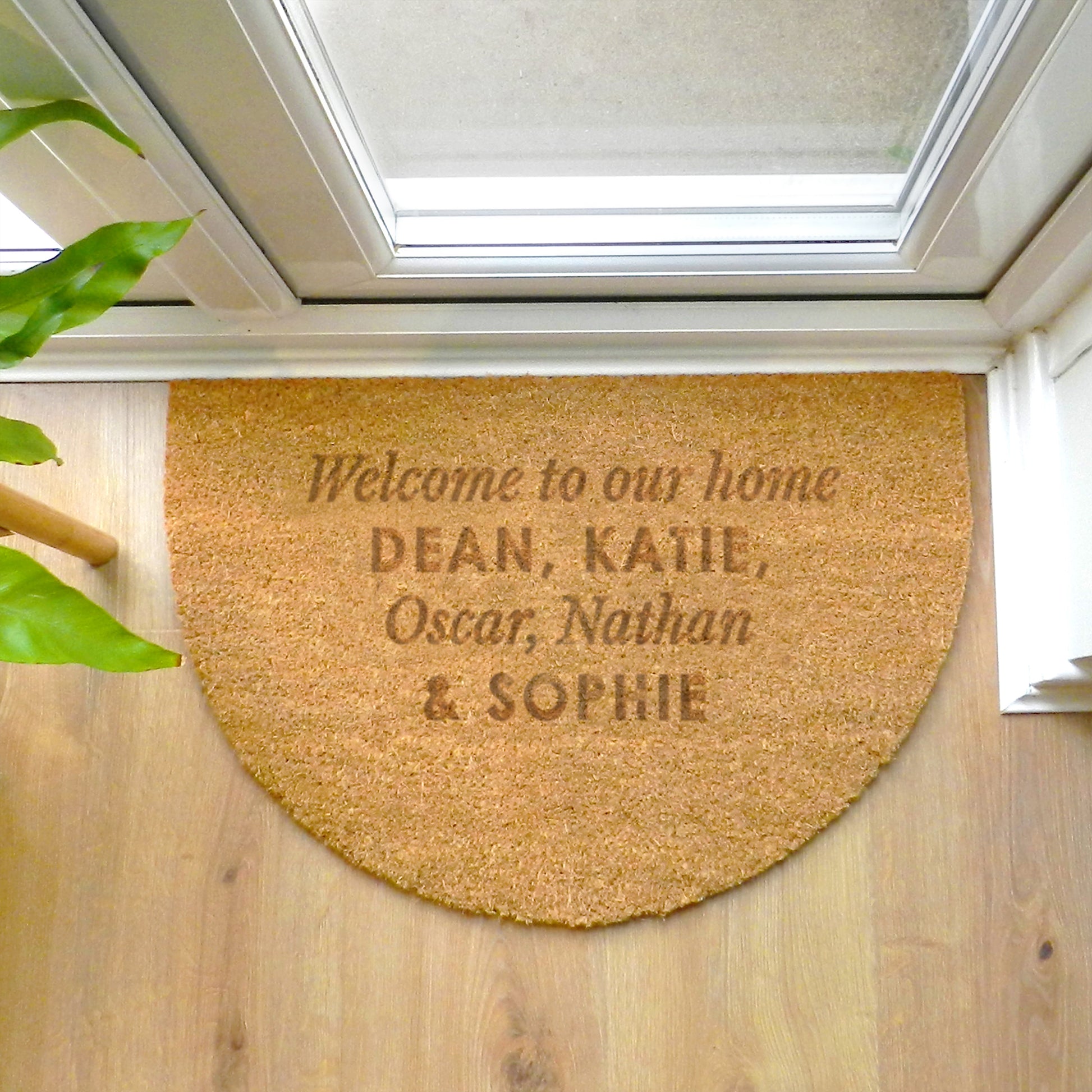 Personalised Free Text Half Moon Indoor Doormat - MK&JD Gifts