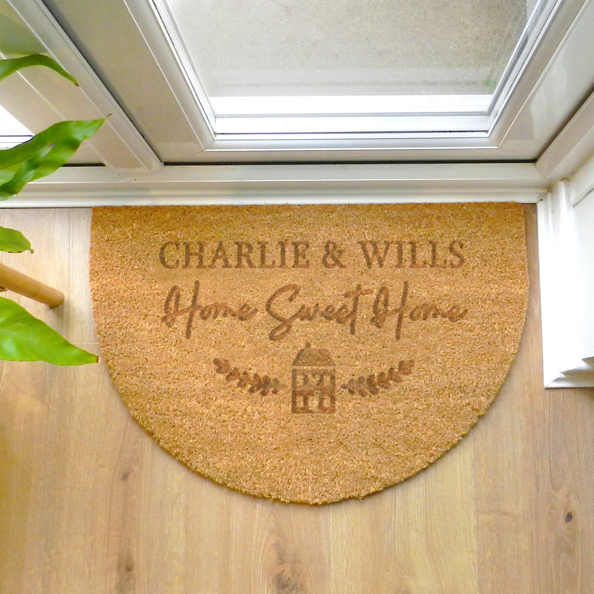 Personalised Home Sweet Home Half Moon Indoor Doormat - MK&JD Gifts