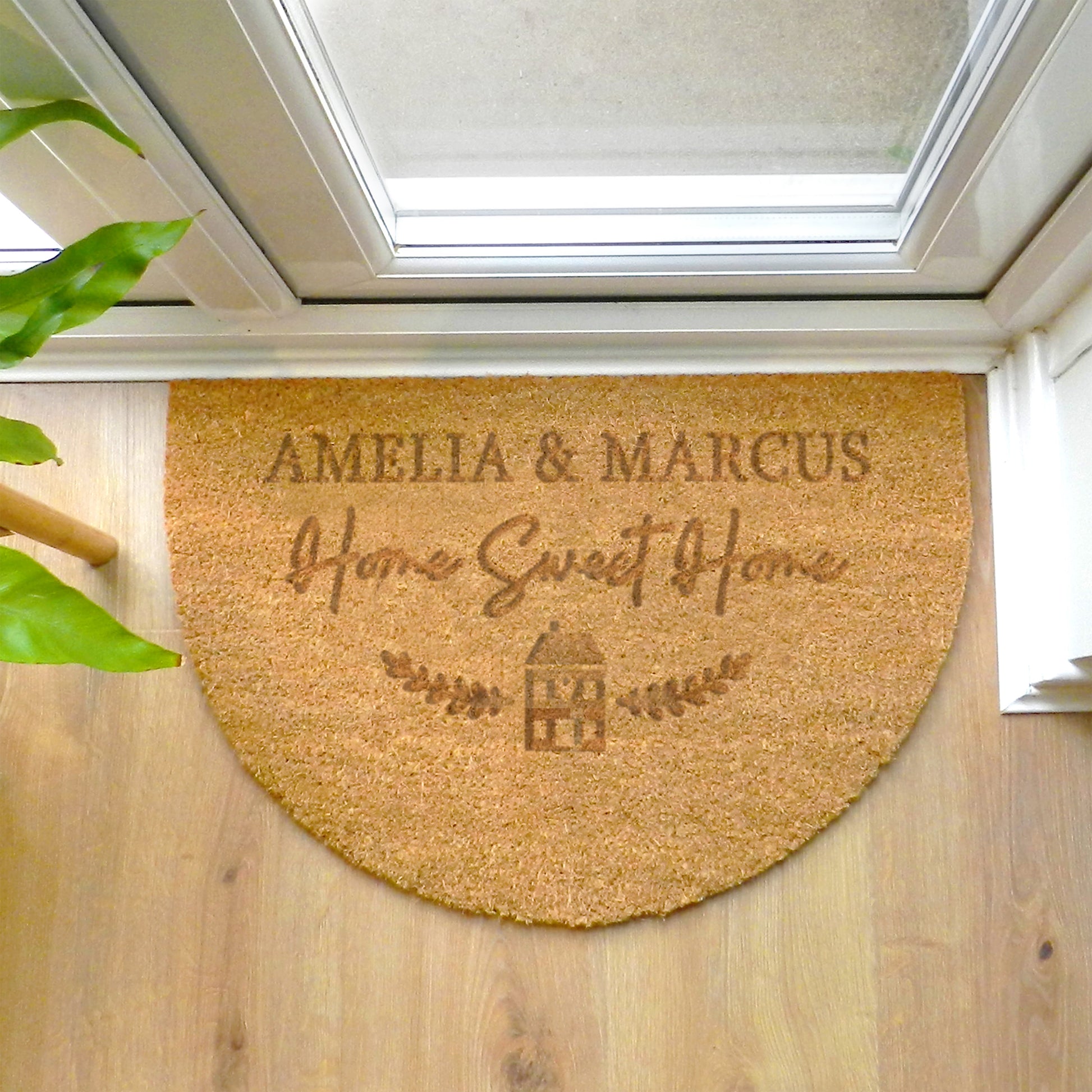 Personalised Home Sweet Home Half Moon Indoor Doormat - MK&JD Gifts