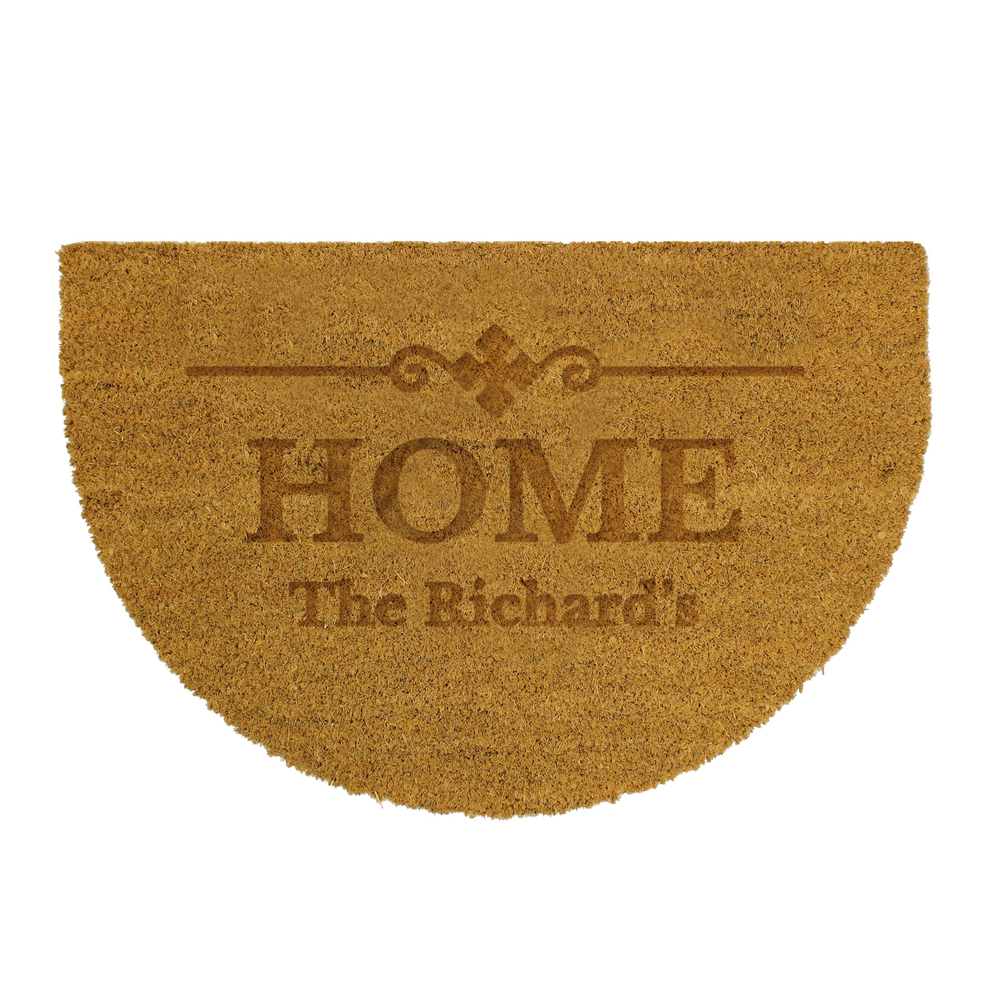 Personalised Ornate Half Moon Indoor Doormat - MK&JD Gifts