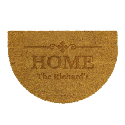 Personalised Ornate Half Moon Indoor Doormat - MK&JD Gifts