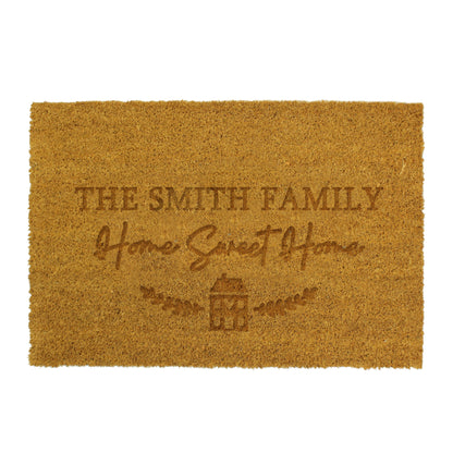 Personalised Home Sweet Home Rectangle Indoor Doormat - MK&JD Gifts