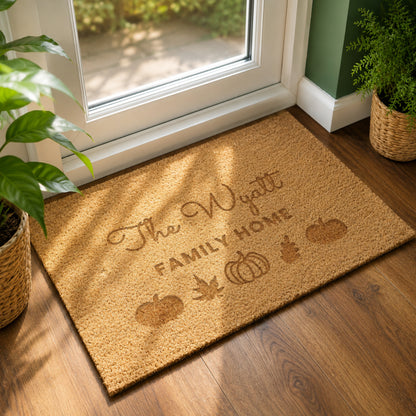 Personalised Pumpkin Rectangle Doormat - MK&JD Gifts