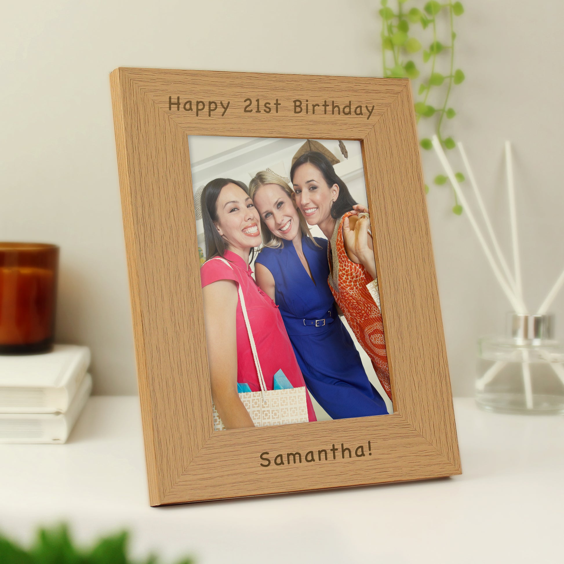 Personalised 5x7 Oak Finish Photo Frame - MK&JD Gifts