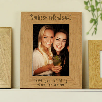 Personalised Best Friends 5x7 Oak Finish Photo Frame - MK&JD Gifts