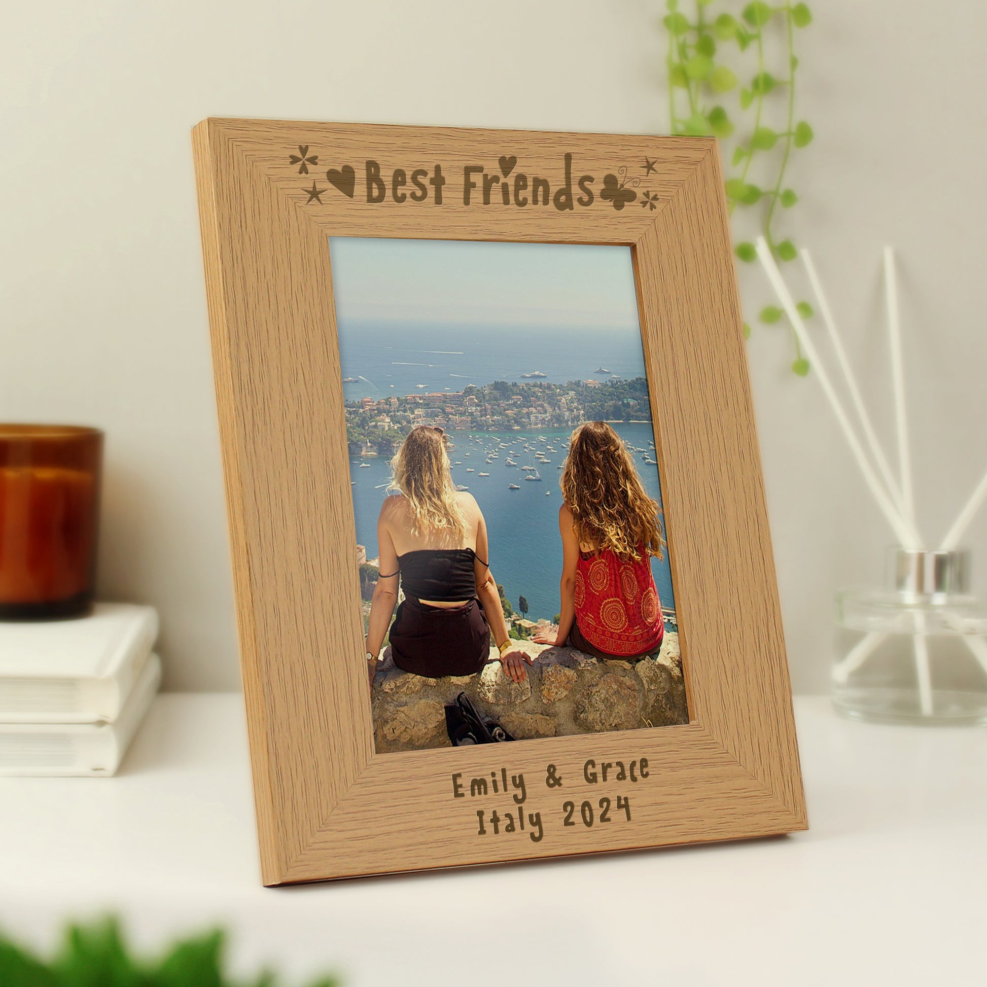 Personalised Best Friends 5x7 Oak Finish Photo Frame - MK&JD Gifts