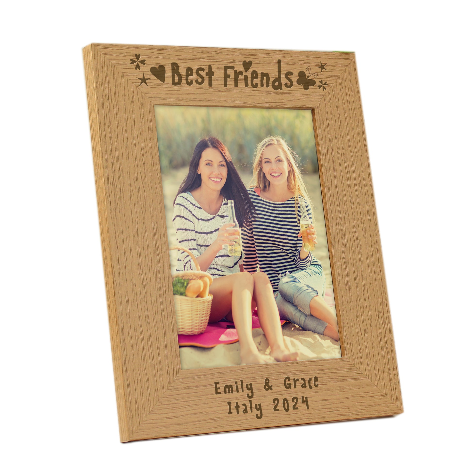 Personalised Best Friends 5x7 Oak Finish Photo Frame - MK&JD Gifts