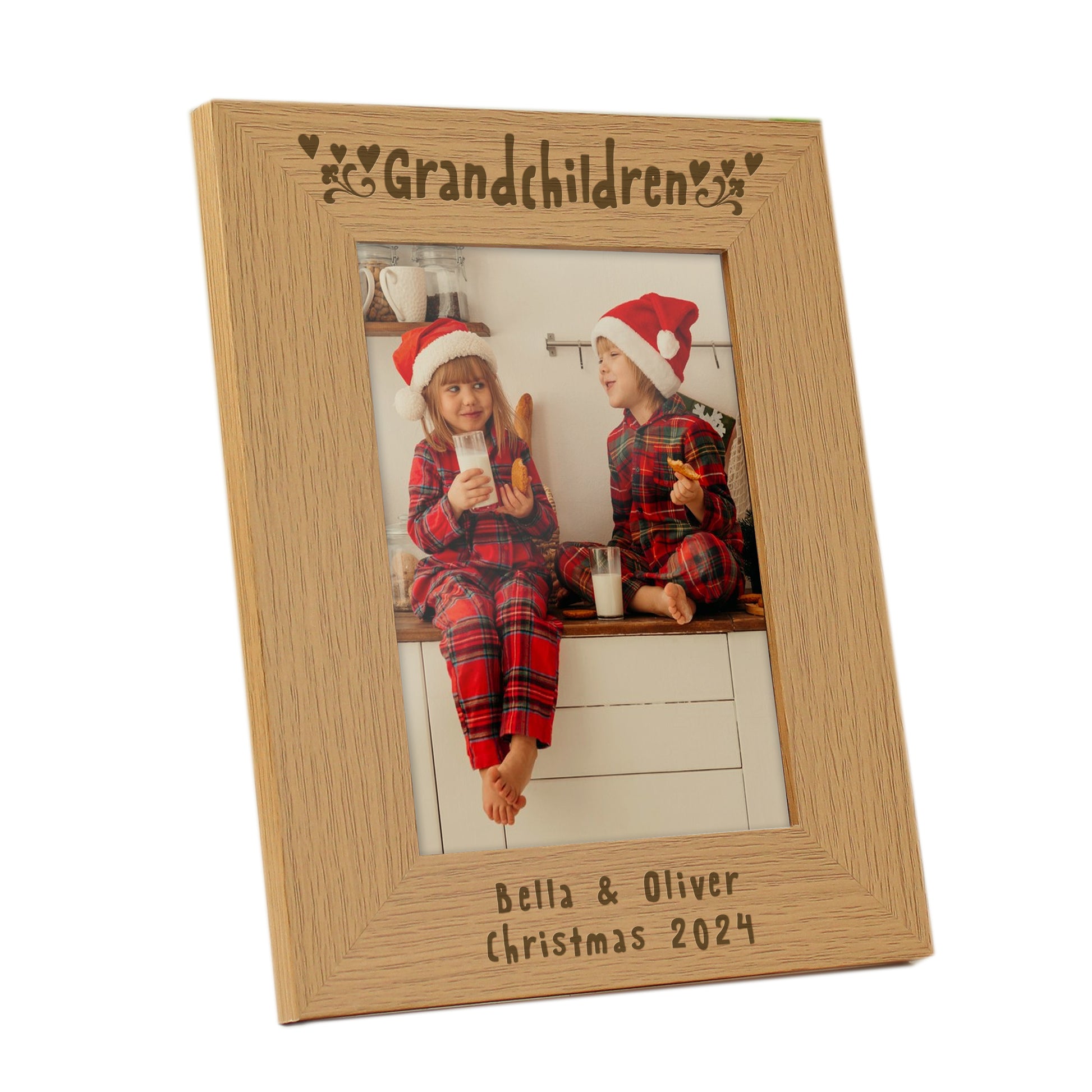 Personalised Grandchildren 5x7 Oak Finish Photo Frame - MK&JD Gifts